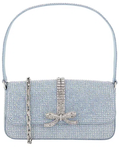 Self-portrait Denim Shoulder Bag In Blue