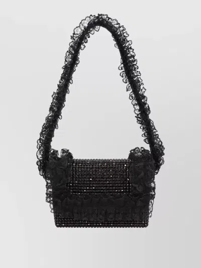 Self-portrait Diamante Clutch Bag In Black