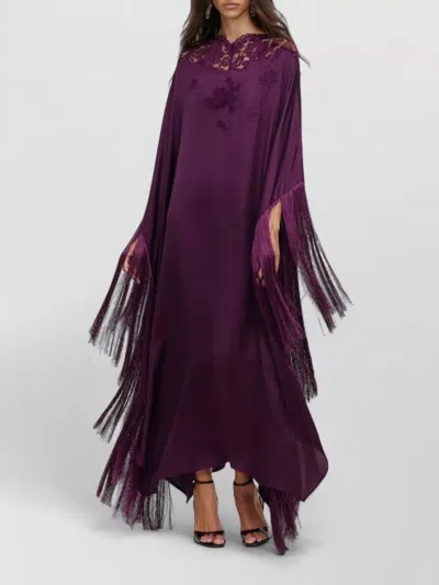 Self-portrait -style Asymmetric Mini Dress With Removable Belt In Purple