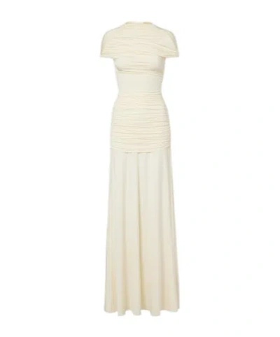 Self-portrait Draped Jersey Gown In Brown