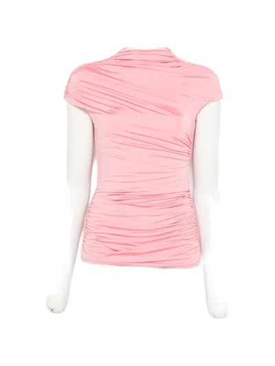 Self-portrait Draped Top In Pink
