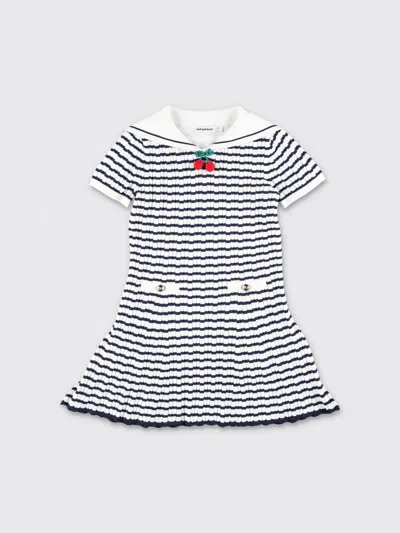 Self-portrait Dress Kids Color White In Black