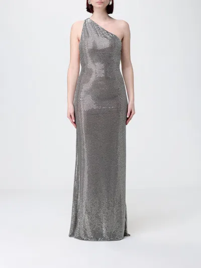 Self-portrait Metallic Long Sleeve Suit Dress In Gray