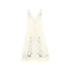 Self-portrait Floral Pleated Sleeveless Dress Knee Length In Yellow