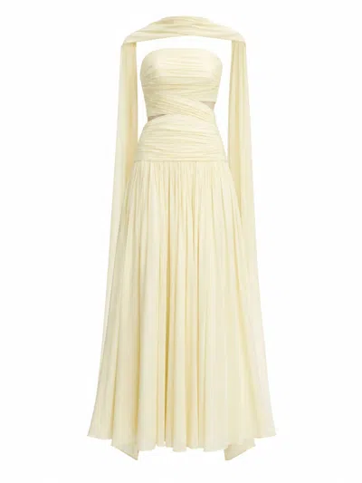 Self-portrait Elegant Georgette Suit With Flattering Silhouette For Women In Yellow