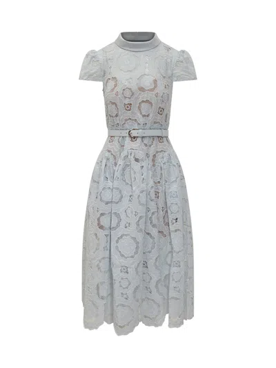 Self-portrait Floral-lace Midi Dress In Multi