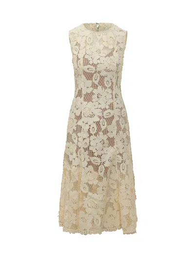 Self-portrait Elegant Midi Suit Dress In Neutral