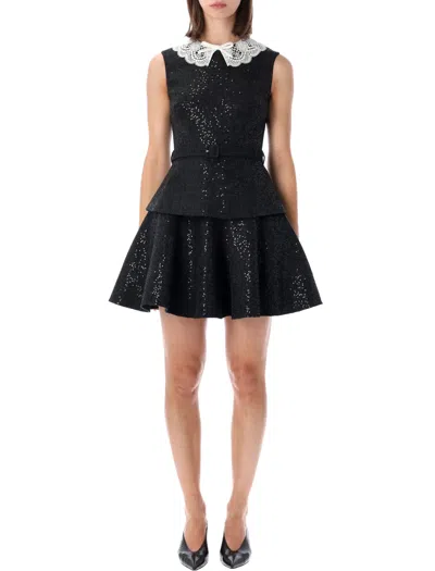 Self-portrait Elegant Mini Dress For Women In Nero
