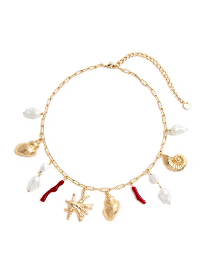 Self-portrait Elegant Mini Gold Brass Charm Bracelet In Oro