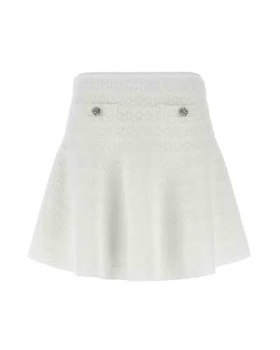 Self-portrait Elegant Mini Skirt For Spring/summer 2026 In White