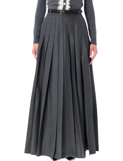 Self-portrait Elegant Removable Belted Mini Skirt With Split Design Size Uk 6 In Grigio