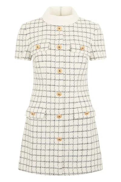 Self-portrait Elevated A-line Mini Dress For Women In White