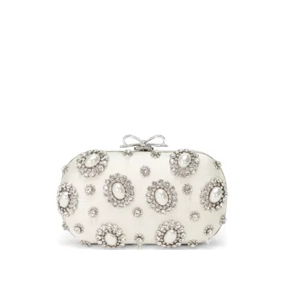 Self-portrait Embellished Clutch Bag In White