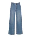 Self-portrait Womens Self Portrait Rhinestone Straight-leg Denim Jeans In Blue