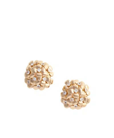 Self-portrait Embellished Flower Earrings In Gold