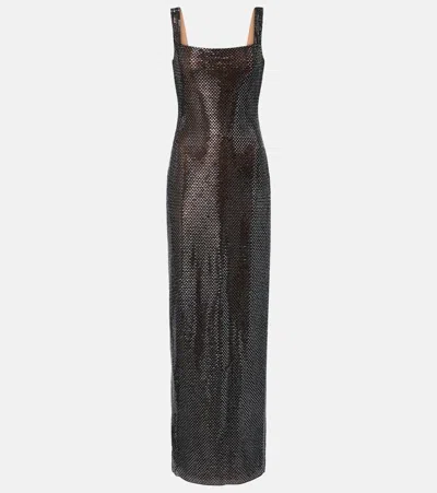 Self-portrait Embellished Gown In Grey