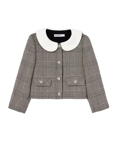 Self-portrait Kids' Embellished Jacket In Black