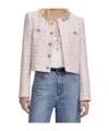 Self-portrait Sequin Boucle Loop Mini Jacket In Pink