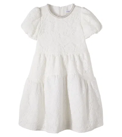 Self-portrait Embellished Lace Dress In White