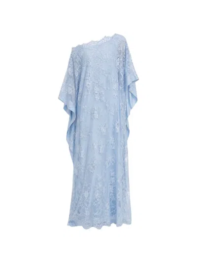 Self-portrait Embellished Lace Kaftan Maxi Dress In Blau