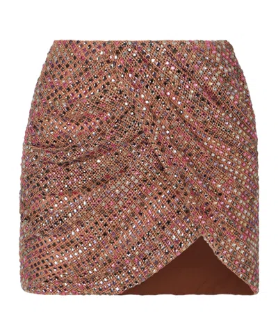 Self-portrait Embellished Mini Skirt In Multi