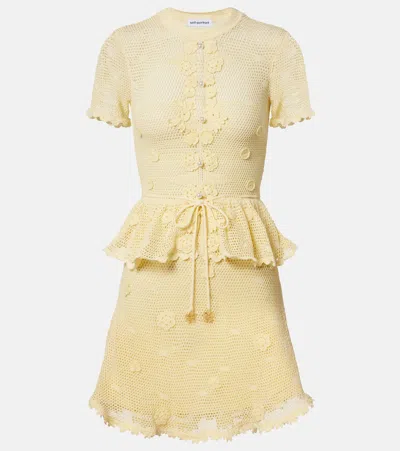 Self-portrait Embellished Minidress In Yellow