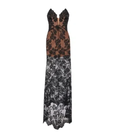 Self-portrait Embellished Sheer Lace Gown In Multi