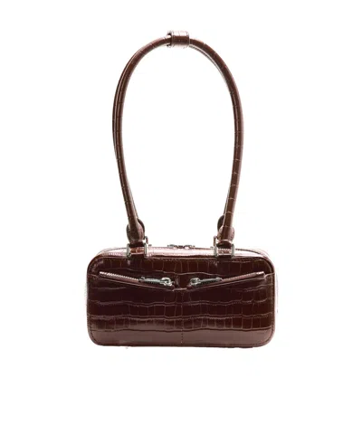 Self-portrait Embossed Mini Shoulder Bag In Brown