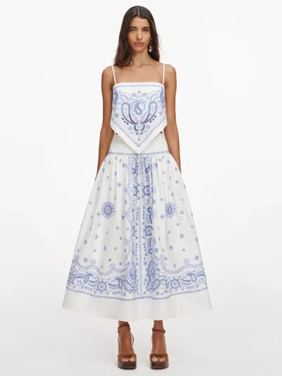 Self-portrait Embroidered A-line Skirt (size 6) In White