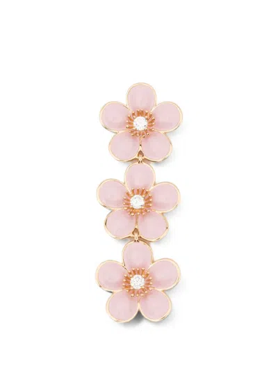 Self-portrait Enamel-flower Tiered Earrings In Pink