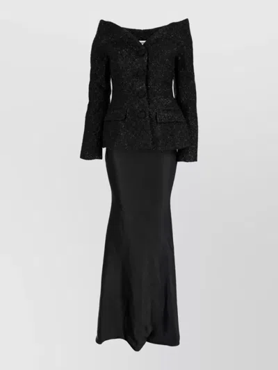 Self-portrait Evening Blazer In Black