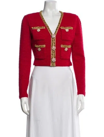 Pre-owned Self-portrait Evening Jacket In Red