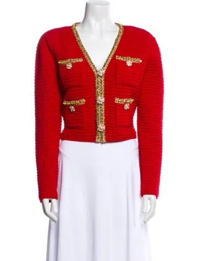 Pre-owned Self-portrait Evening Jacket In Red