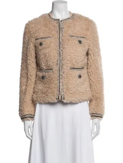 Pre-owned Self-portrait Faux Fur Jacket In Brown