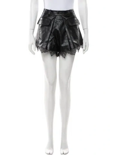 Pre-owned Self-portrait Faux Leather Mini Shorts W/ Tags In Black