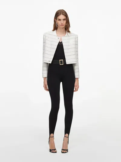 Self-portrait Fitted Elasticated-waist Trousers With Removable Belt In Multi