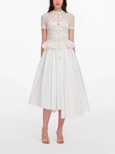 Self-portrait Floral Crochet Top In Purple