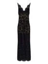 Self-portrait Black Floral Lace Maxi Dress Clothing In Black