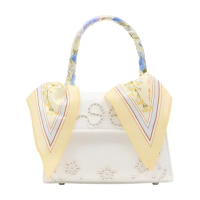 Self-portrait Floral Mini Bag -  - Linen - Ivory In Multi