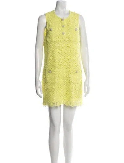 Pre-owned Self-portrait Floral Print Mini Dress In Green