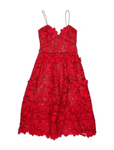Pre-owned Self-portrait Floral Print Mini Dress In Red