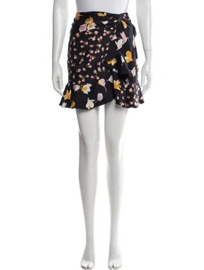 Pre-owned Self-portrait Floral Print Mini Skirt In Multicolor