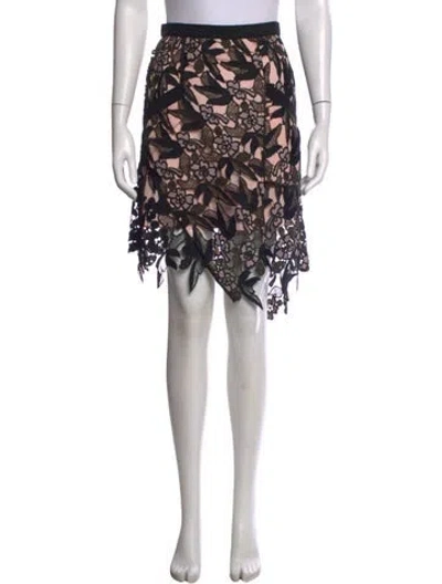 Pre-owned Self-portrait Floral Print Mini Skirt In Pink