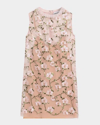 Self-portrait Floral Sequin Embellished Mini Dress In Multi