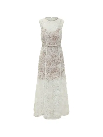 Self-portrait Floral-lace Mermaid-hem Maxi Dress In White