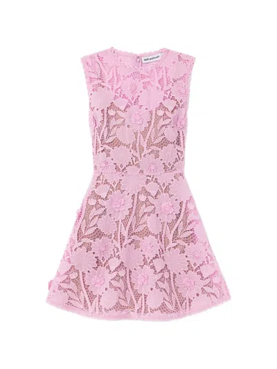 Self-portrait Floral Lace Mini Dress With Petticoat And Rear Zipper In Multi