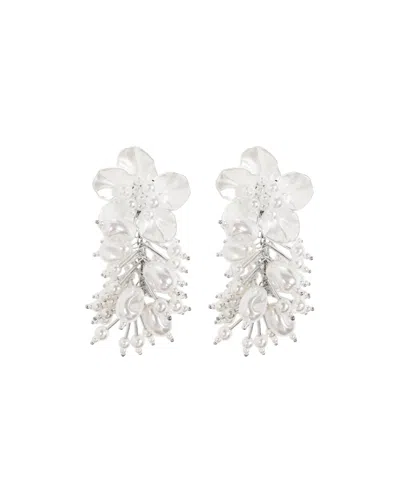 Self-portrait Flower Earrings In Green