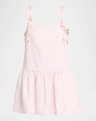 Self-portrait Womens Self Portrait Flower-embellished Woven Mini Dress In Pink