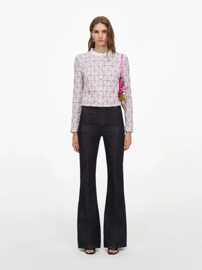 Self-portrait Fly Zip Mini Jeans With Functional Pockets In Blu