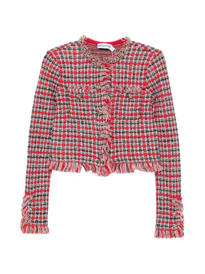 Self-portrait Fringe-trim Jacket In Multi